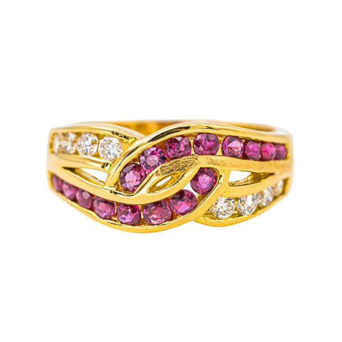 Bague 54 Bague  Or jaune Rubis, Diamant 58 Facettes 4169049CN