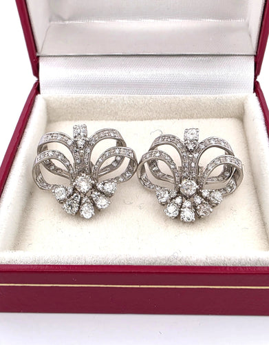 Boucles d'oreilles Boucles d'oreilles en platine avec diamants 58 Facettes