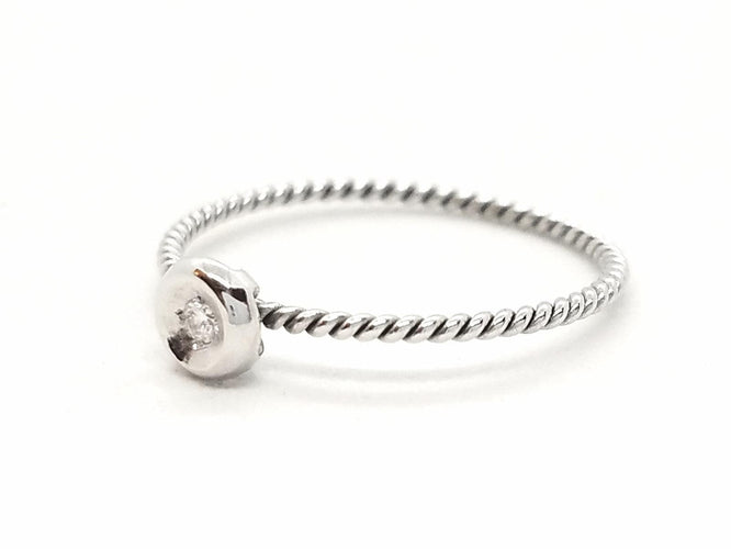 Bague 54 Bague Or blanc Diamant 58 Facettes 579277RV