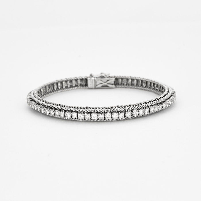 Bracelet Bracelet or blanc, diamants 58 Facettes 240448