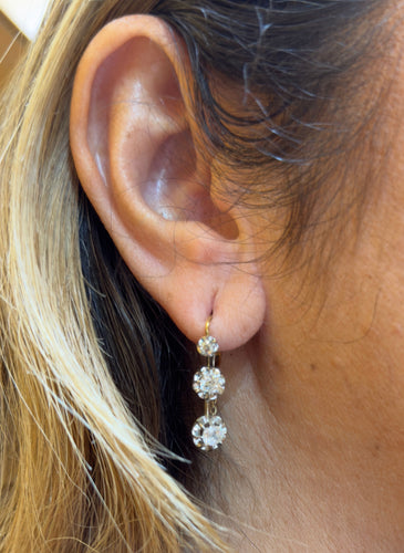 Boucles d'oreilles Boucles d’oreilles dormeuses 3 diamants or 18 carats 58 Facettes