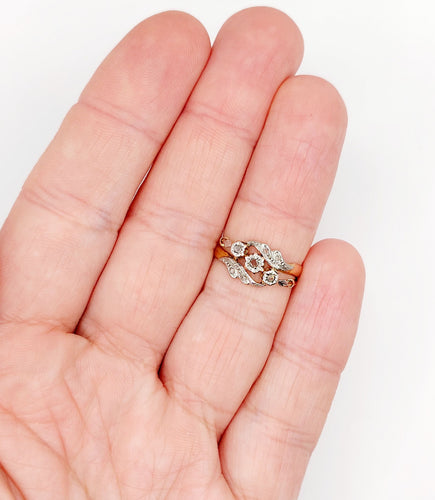 Bague 51 Bague or rose, diamants taille rose (circa 1900) tourbillon 58 Facettes A06288