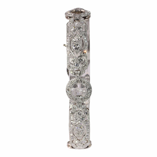 Bracelet Bracelet Art déco en diamants, vers 1920 – Géométrie en platine avec éclat de 6,00 ct 58 Facettes 25161-0031