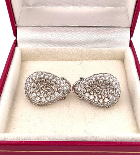 Boucles d'oreilles Boucles d'oreilles en or blanc avec diamants 58 Facettes