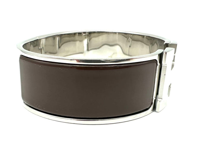 Bracelet HERMES. Collection "Clic clac H", bracelet argenté 58 Facettes