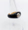Bague jonc or jaune, émail noir et diamant taille ancienne 0,45 carats (circa 1920)