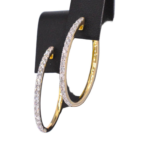 Boucles d'oreilles créoles en or avec diamants