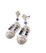 Boucles d'oreilles Boucles d'oreilles en or blanc avec saphirs taille carrée et diamants 58 Facettes