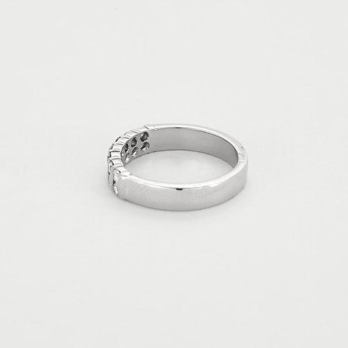 Bague 54 Bague jonc en or blanc et diamants 58 Facettes GU291