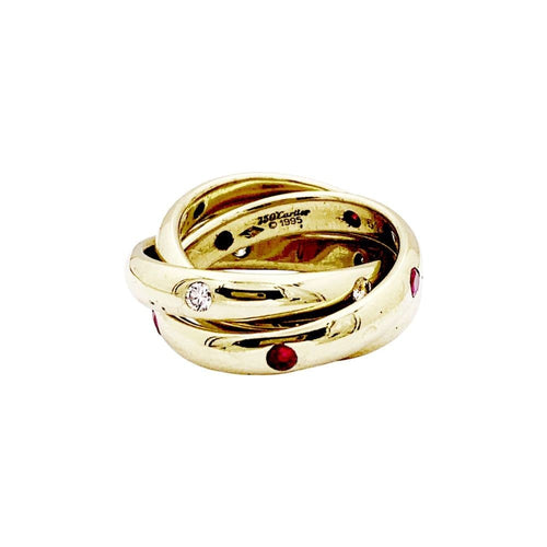 Bague 51 Bague Cartier, "Constellation", or jaune, saphirs, rubis, diamants. 58 Facettes 35360