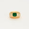 Bague Bague Jonc en or jaune sertie d'une Emeraude d'environ 2 carats et de 2 diamants 58 Facettes