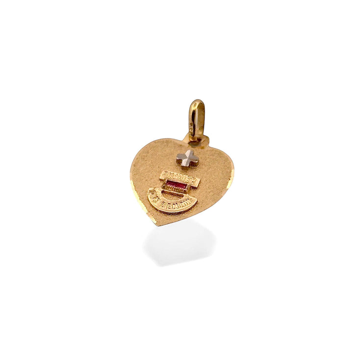 Pendentif Médaille d’amour coeur 2 ors 58 Facettes