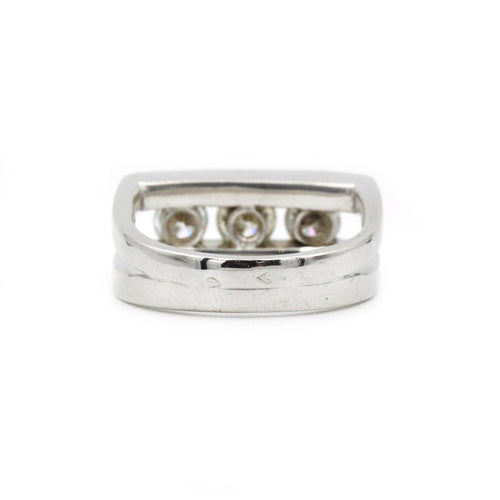 Bague 59 Bague - or blanc et diamants 58 Facettes 220156R