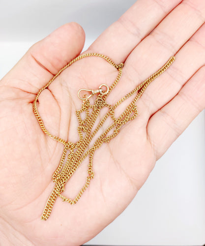 Collier Chaine sautoir antique or jaune en mailles gourmette 58 Facettes A05536