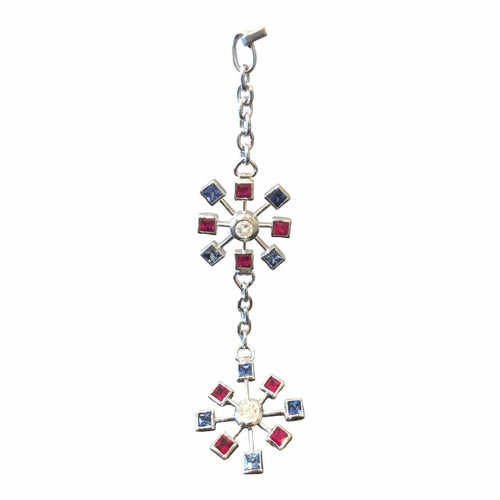 Pendentif Pendentif Flocons de Neige Or Gris serti de Diamants 58 Facettes