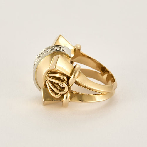 Bague 51 Bague Tank en or rose, platine et diamants 58 Facettes GU001