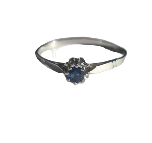 Bague 52 Bague solitaire saphir or blanc et platine 58 Facettes