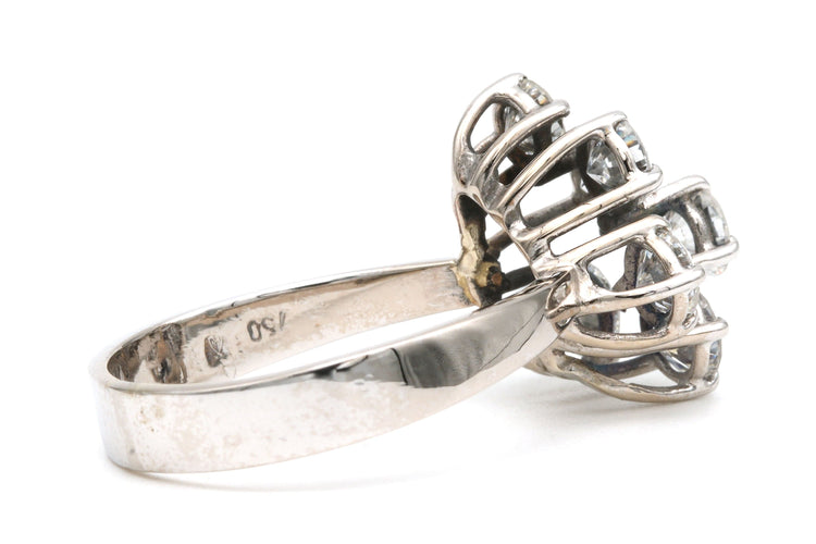 Bague 53 Bague années 70 en or blanc et diamants 58 Facettes 21891