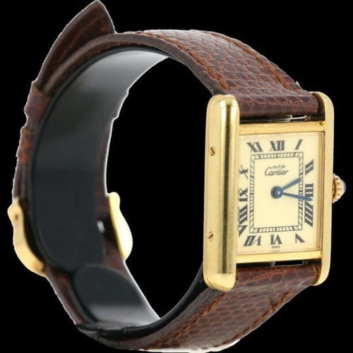 Montre Cartier Montre Tank Vermeil Must De Cartier Vermeil 58 Facettes MT43355