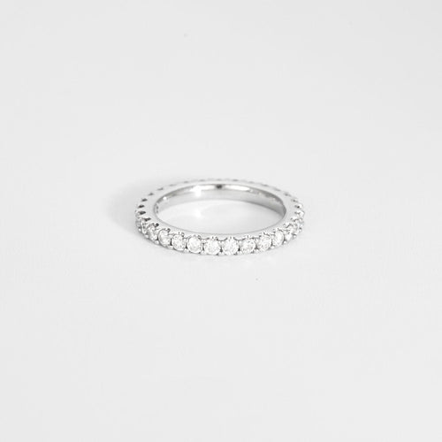 Bague 58.5 Alliance Rivière or blanc diamants 58 Facettes LP1056/12