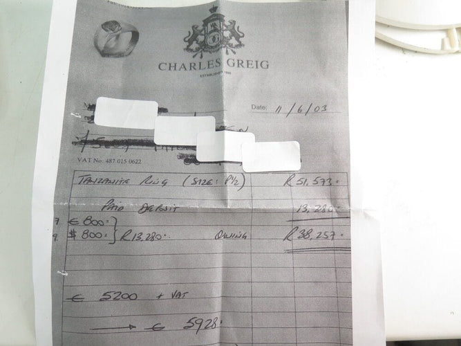 Bague 57 bague sertie pierre tanzanite 5 ct 6 diamants 1.3ct t57 en or blanc 12.9g 58 Facettes 267525