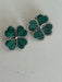 Boucles d'oreilles Clips d'Oreilles Trèfles Or Gris Malachite Diamants 58 Facettes 5453