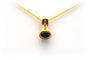 Pendentif Pendentif contemporain en or jaune, serti de diamants et d'un saphir 58 Facettes 10078