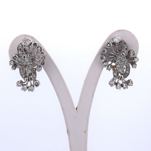 Boucles d'oreilles Boucles d'oreilles en platine et or jaune avec diamants 58 Facettes
