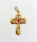 Pendentif Pendentif croix vintage or jaune finement travaillée ornée d'un rubis 58 Facettes A04922