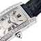 Cartier RARE Mini Tank Américaine en or blanc, lunette pavée de 47 diamants, cadran guilloché flinqué, boucle en or blanc 18 carats, boîte incluse