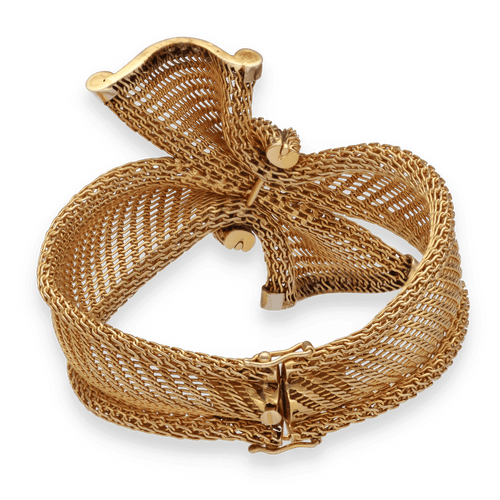 Bracelet Bracelet en or jaune et platine avec Diamants vers 1950. 58 Facettes