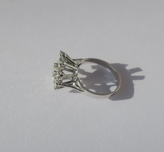 Bague 51 Bague marguerite fleur or blanc platine diamants 58 Facettes