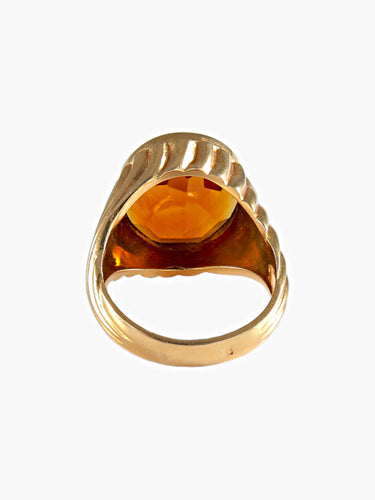 Bague 51 Bague Godron Or Jaune Citrine Madère 58 Facettes