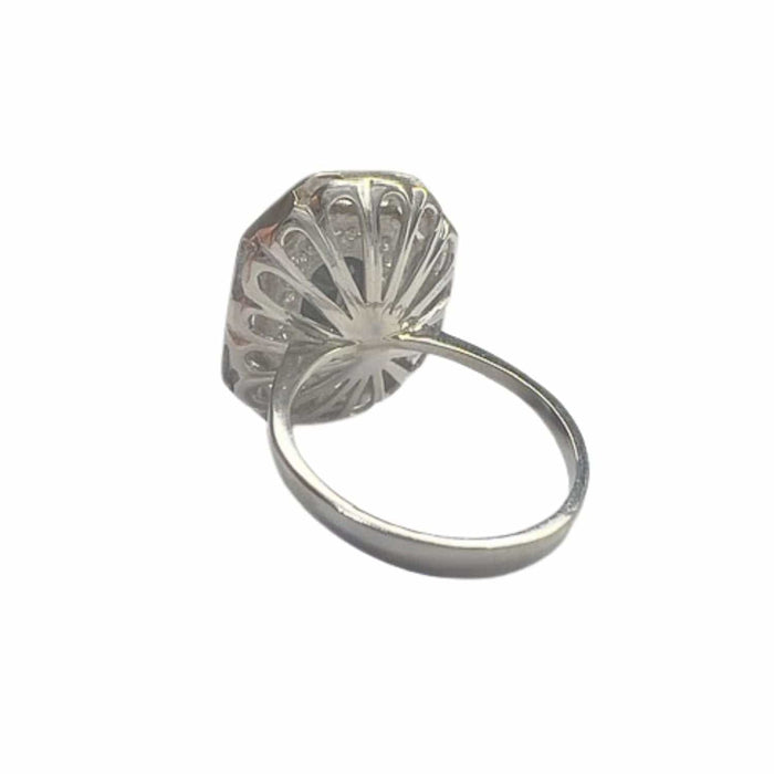 Bague 57.5 bague en platine avec saphir et diamants 58 Facettes Q168B