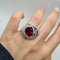 Bague 54 Bague or blanc sertie d'une rubellite et diamants naturels 58 Facettes