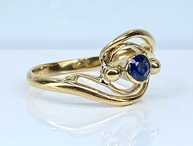 Bague 51 Bague en or jaune et saphir 58 Facettes AB586