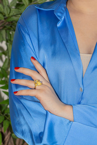 49 Bague Or jaune Diamant, Perle 58 Facettes 4528518RV