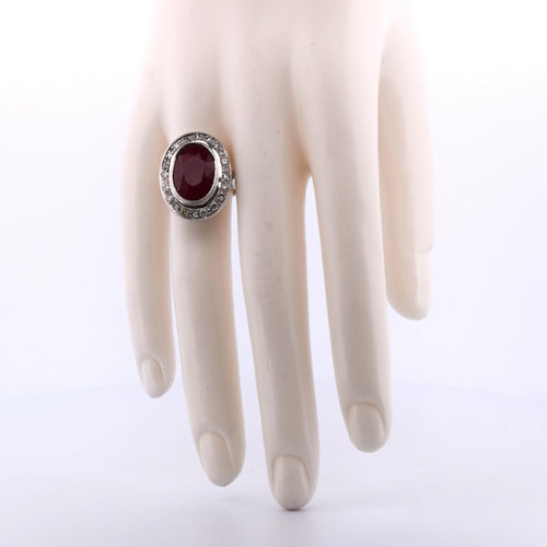 Bague 55 Bague Art Déco - or blanc, rubis, diamants 58 Facettes