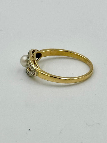 Bague Bague vintage or jaune perle fine 58 Facettes