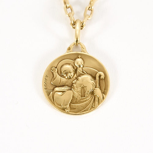 Collier Chaîne en or jaune et médaille augis 58 Facettes LAN1420
