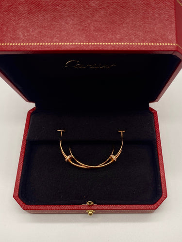 Boucles d'oreilles Cartier - Boucles d'oreilles créoles Juste Un Clou en or rose 18k et diamants 58 Facettes