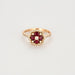 Bague 54 Bague Fleur Or Rose Diamants Rubis 58 Facettes