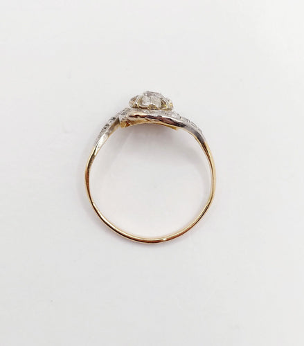 Bague 53 Bague tourbillon antique en or 18k et platine et diamants (circa 1900) 58 Facettes A06348