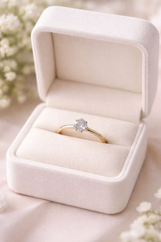 Bague 57 Solitaire en or jaune et diamant 58 Facettes 50351