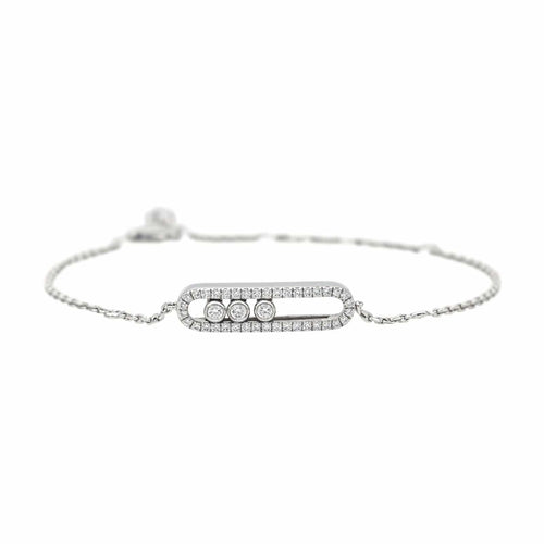 Bracelet Bracelet Messika Baby Move Or blanc Diamant 58 Facettes 4195562RV