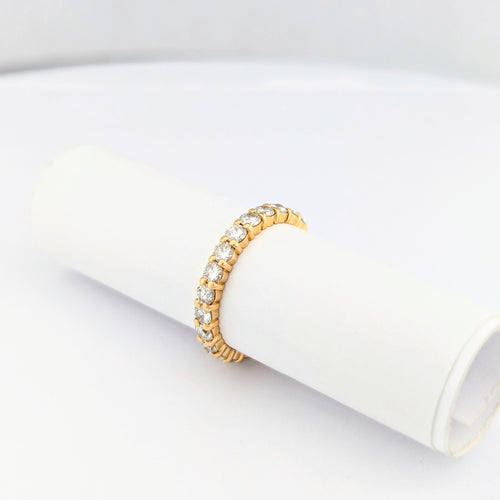 Bague 54 Alliance tour complet or jaune diamants 58 Facettes 30437