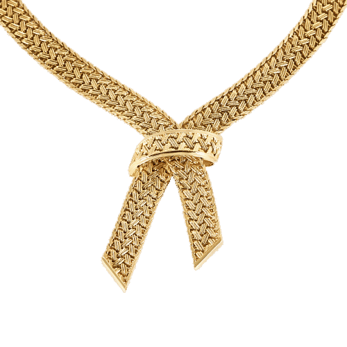Collier Collier négligé en or jaune tressé 58 Facettes MON0828