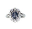 Bague 54 Bague marguerite en or blanc, saphir et diamants 58 Facettes AB576