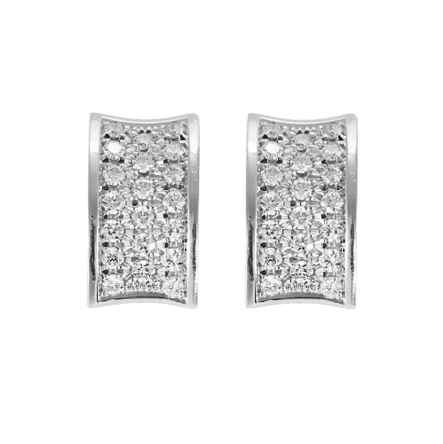 Boucles d'oreilles Boucles d'oreilles en or blanc et diamants 58 Facettes RAM3127