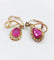 Boucles d'oreilles Dormeuses or jaune, rubis synthétiques et diamants taille ancienne (circa 1920) 58 Facettes A04818